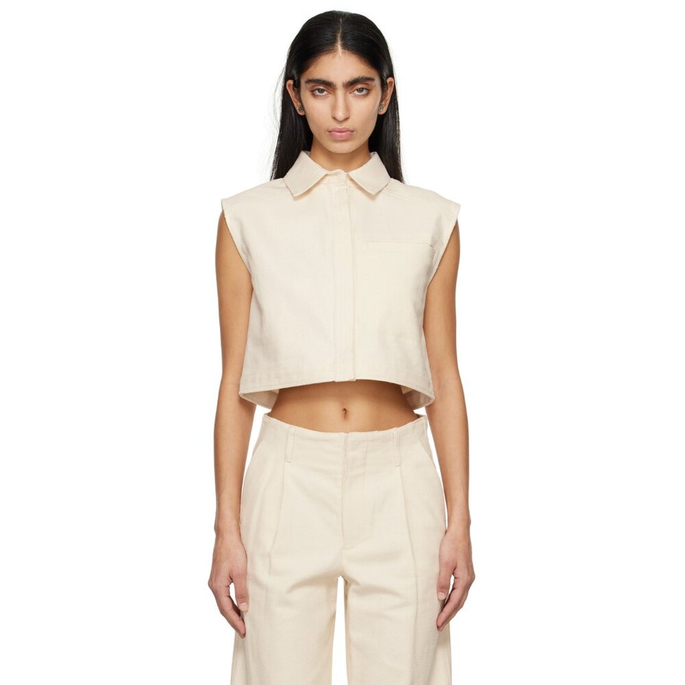 LouLou Studio "Adora" Top in Ivory, size XS
